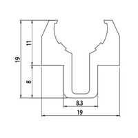 10-912-0-2000MM MODULAR SOLUTIONS LINEAR PART 12MM SHAFT SUPPORT PROFILE, CUT TO THE LENGTH OF 2000 MM